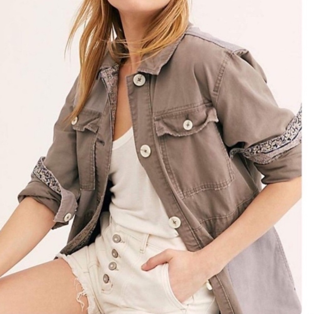 Free People jacket apollo utility patchwork shack… - image 11